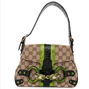 Gucci Tom Ford Dragon Monogram Crocodile Flap Bag